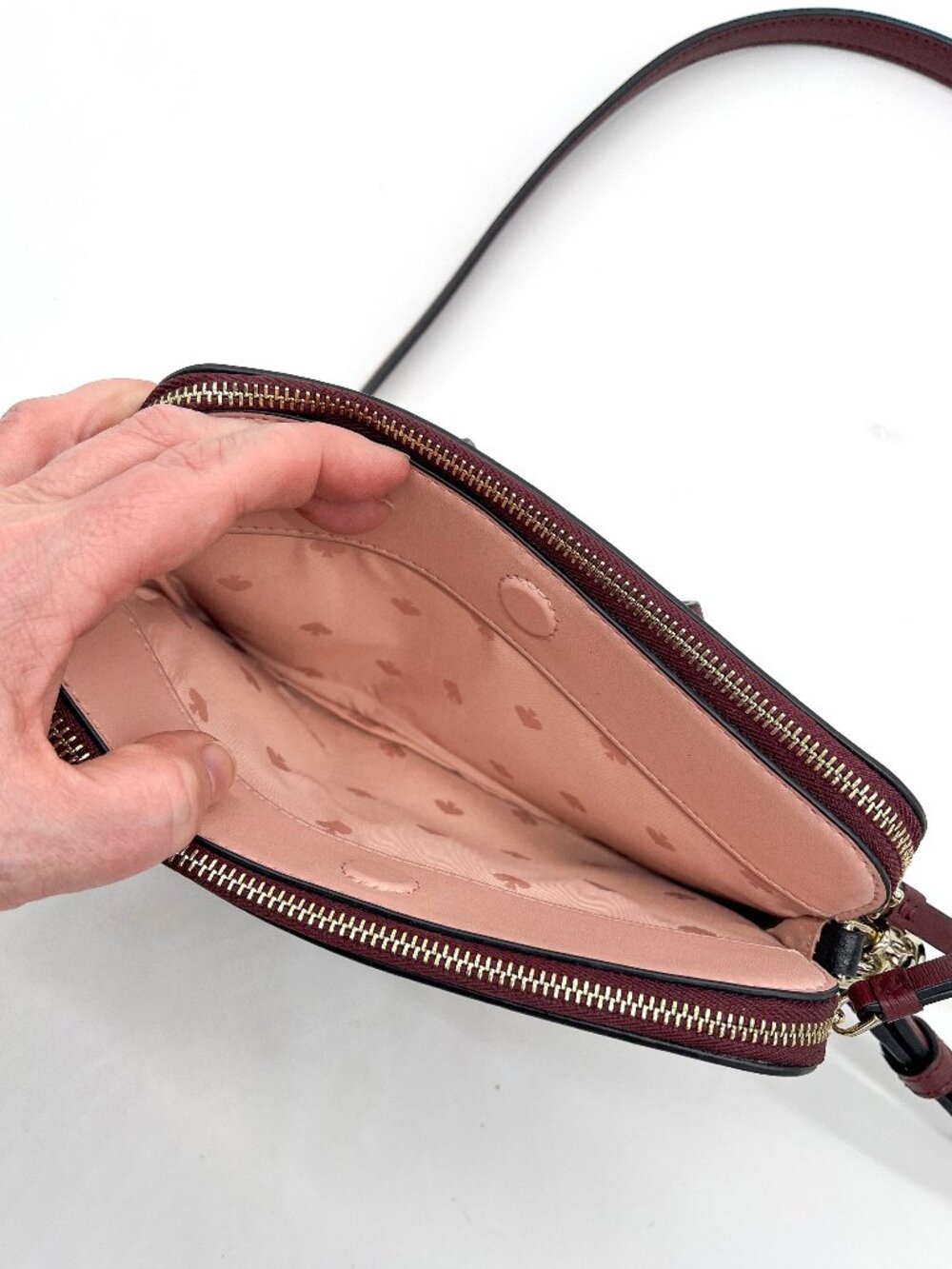 Kate Spade Dog Crossbody Bag Pink Burgundy Novelty Purse - Picture 5 of 11